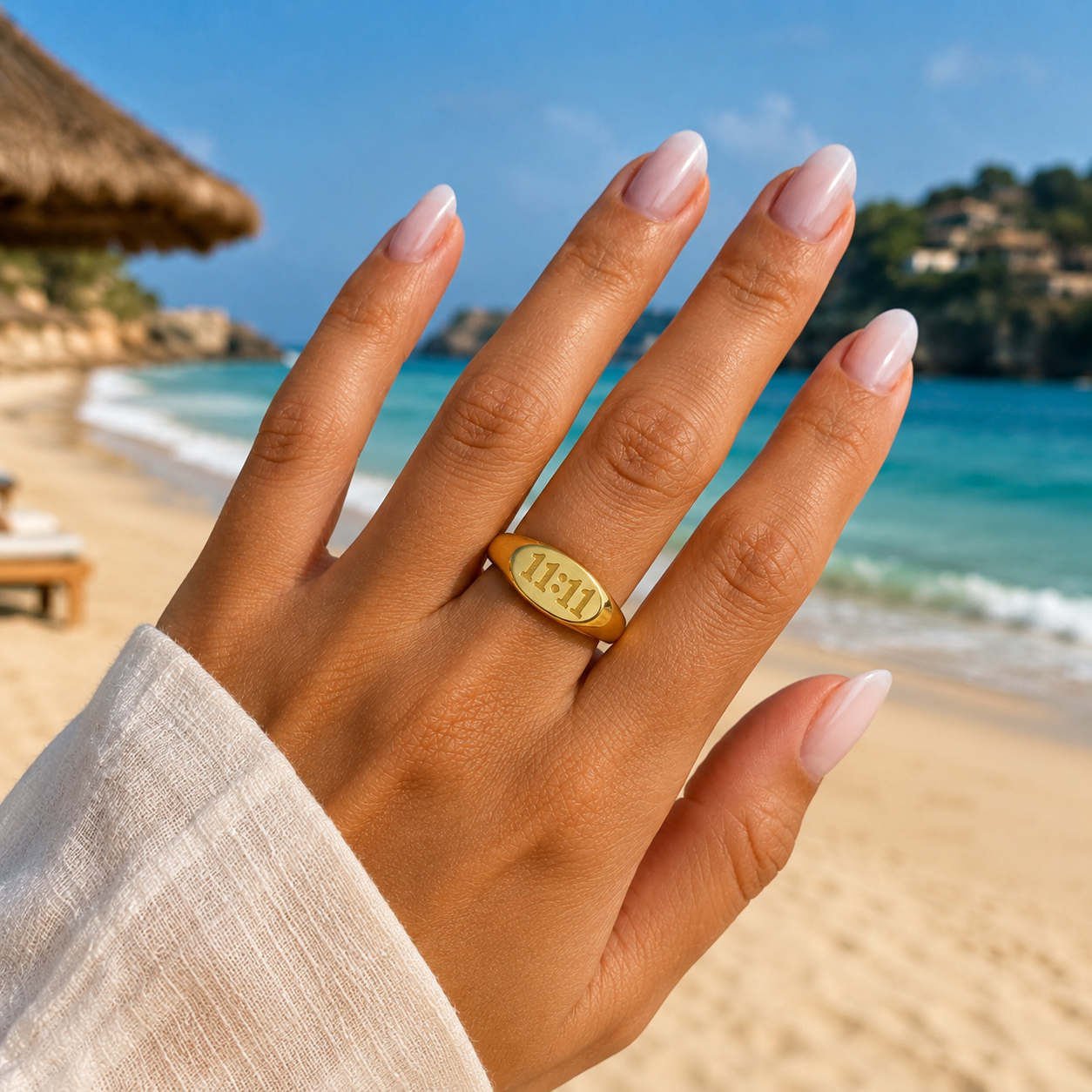 18K Gold Plated Lucky Elevens Ring Unique 11:11 Design Reminder