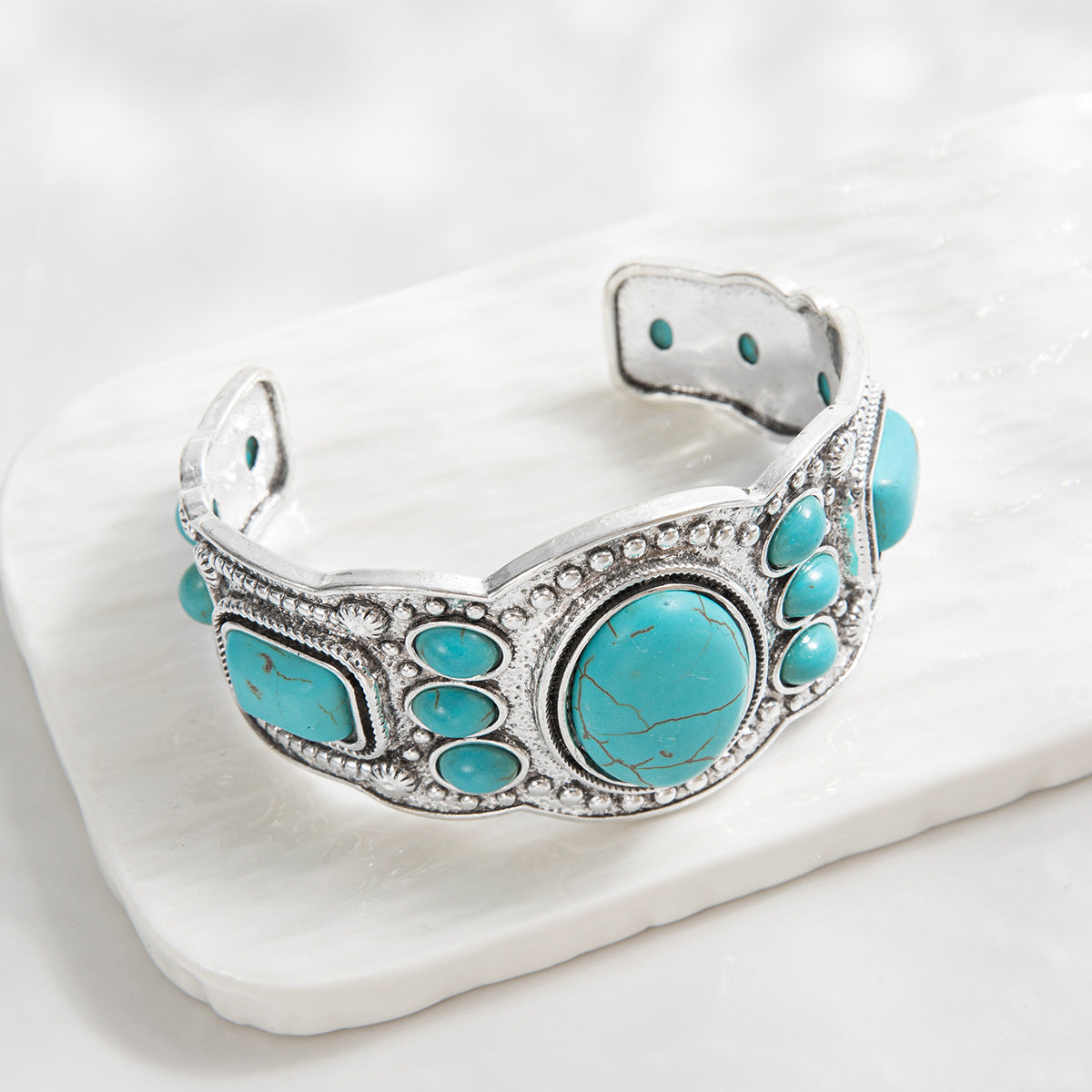Cuff Bracelet for Women White Gold Sleek Design Versatile Style 1