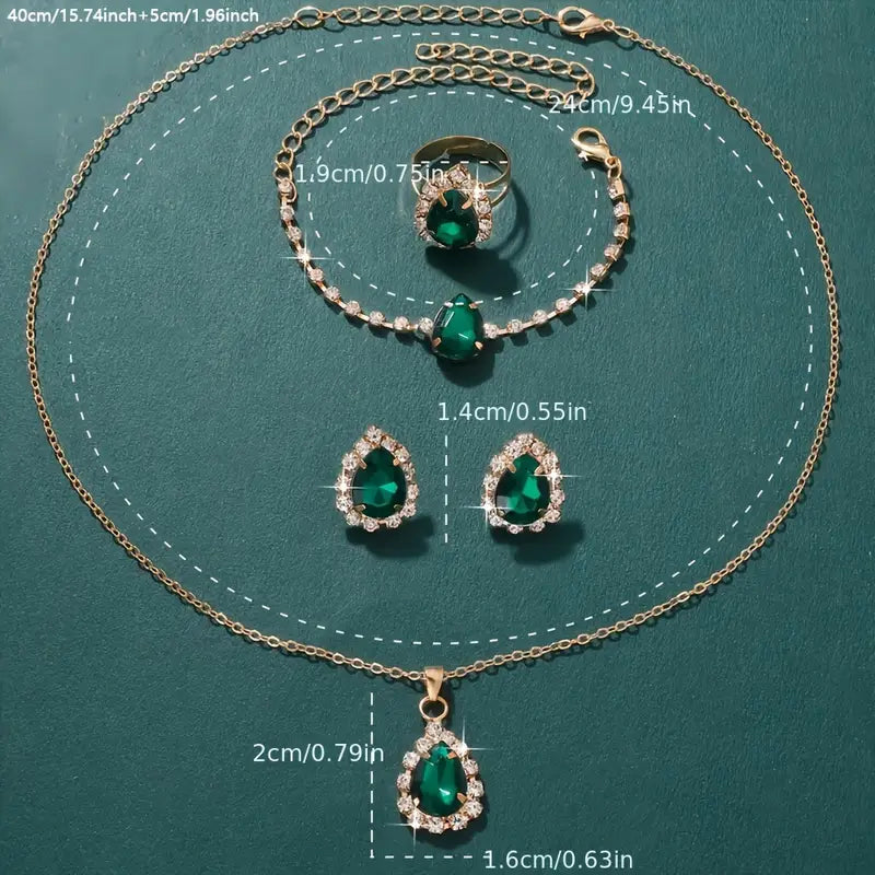 Jewelry Set Gold Necklace and Earring Set Elegant Design for Occasions 3