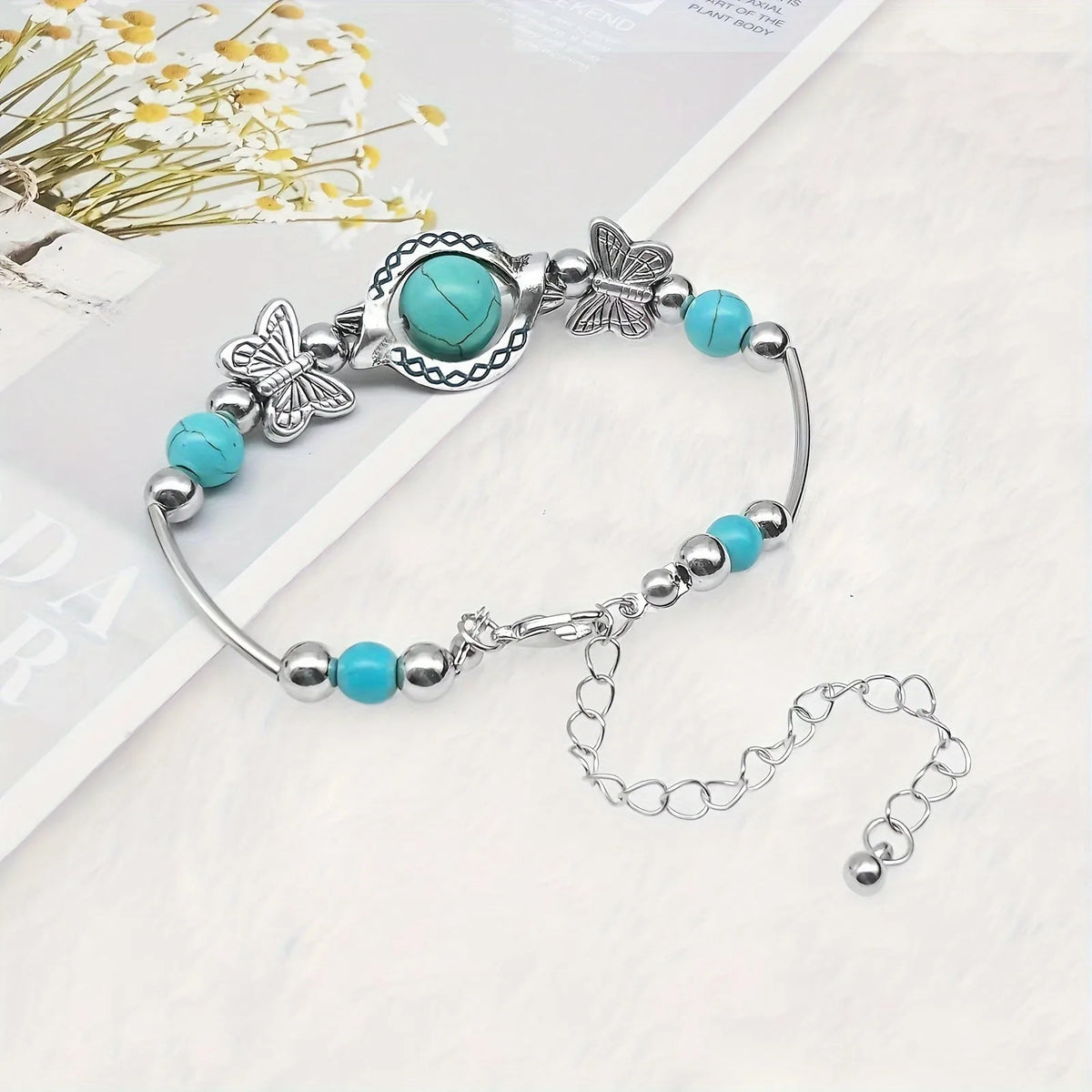 Bracelet White Gold Butterfly Design Adjustable for Any Occasion 5