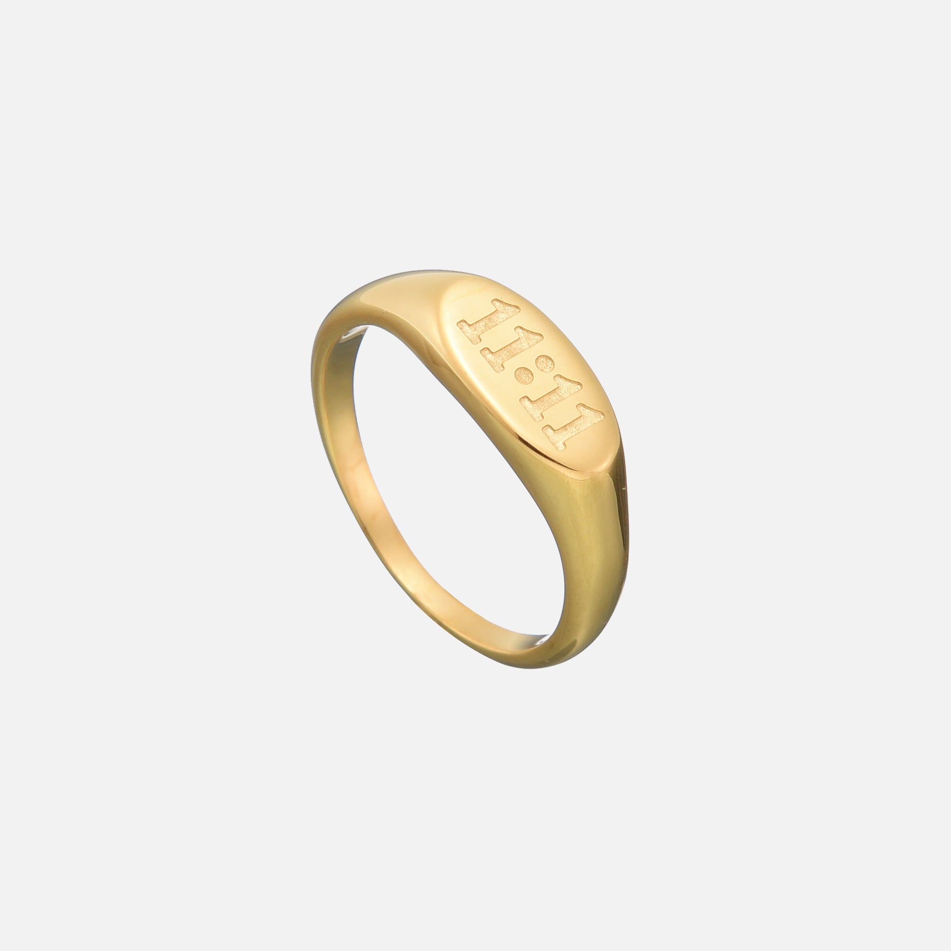 18K Gold Plated Lucky Elevens Ring Unique 11:11 Design Reminder 1