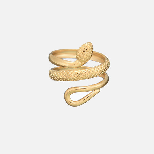 Adjustable Snake Ring Intricate Design Unique Statement Accessory 0