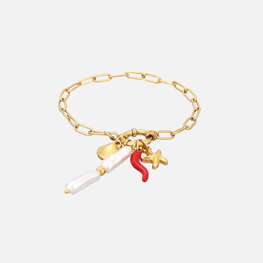 bracelet colorful shells pearls — Bracelet Colorful Shells and Pearls Waterproof Lightweight Design