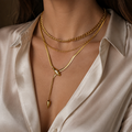 Layered Herringbone & Rope Chain Necklace