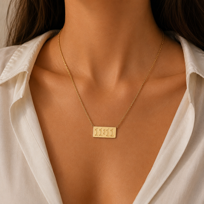 18K Gold Plated Necklace Unique Design for Manifestation 11:11