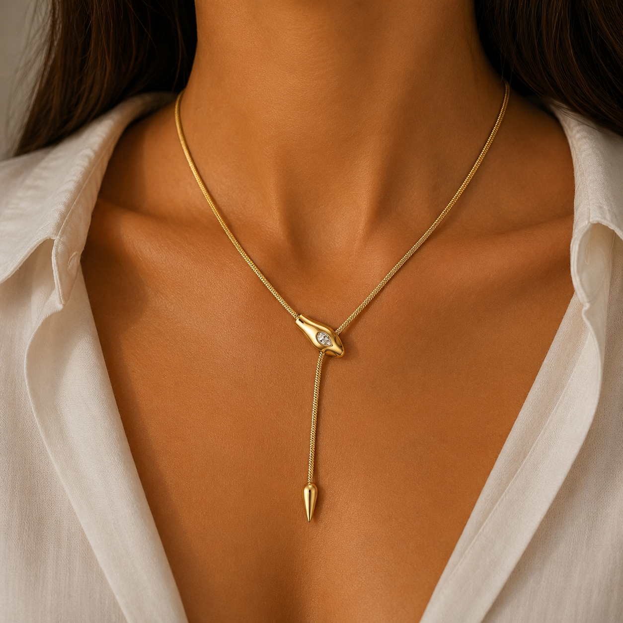 Necklace Elegant Drop Design Waterproof Hypoallergenic Everyday Wear