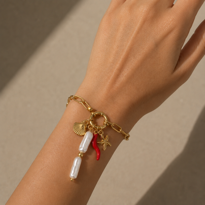 Bracelet Colorful Shells and Pearls Waterproof Lightweight Design