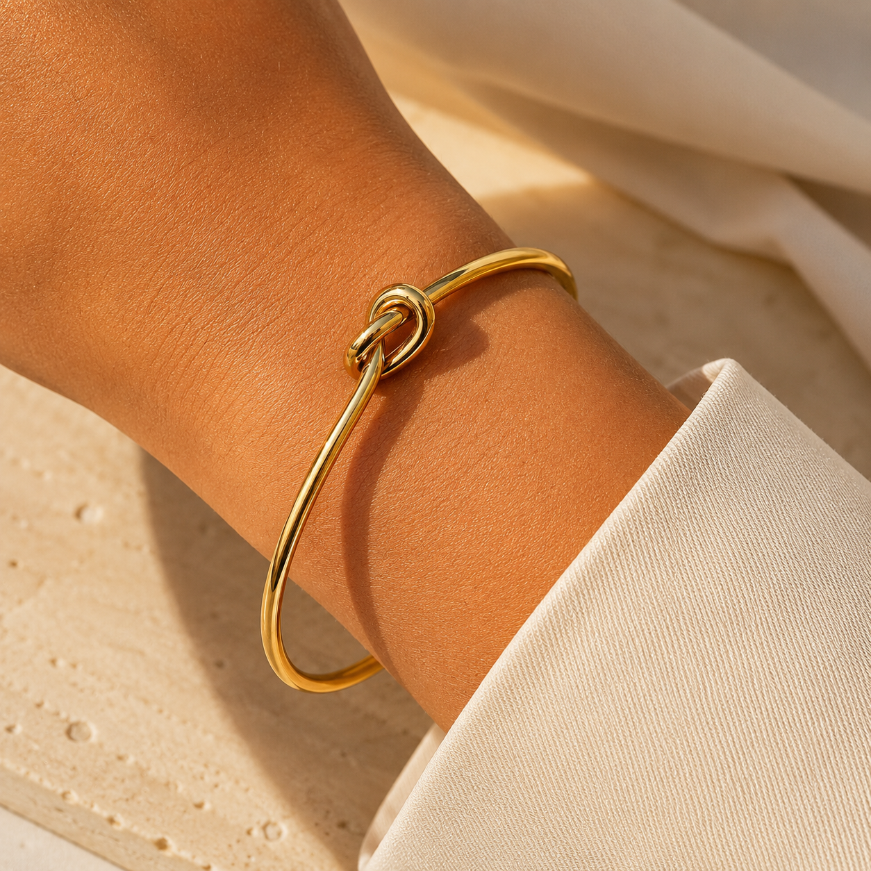 Gold Knot Cuff Bracelet