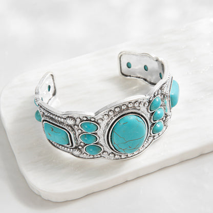 Cuff Bracelet for Women White Gold Sleek Design Versatile Style 1