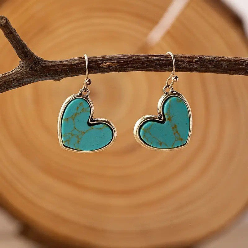 Earrings for Women Turquoise Rose Gold Elegant Design Everyday Wear 0