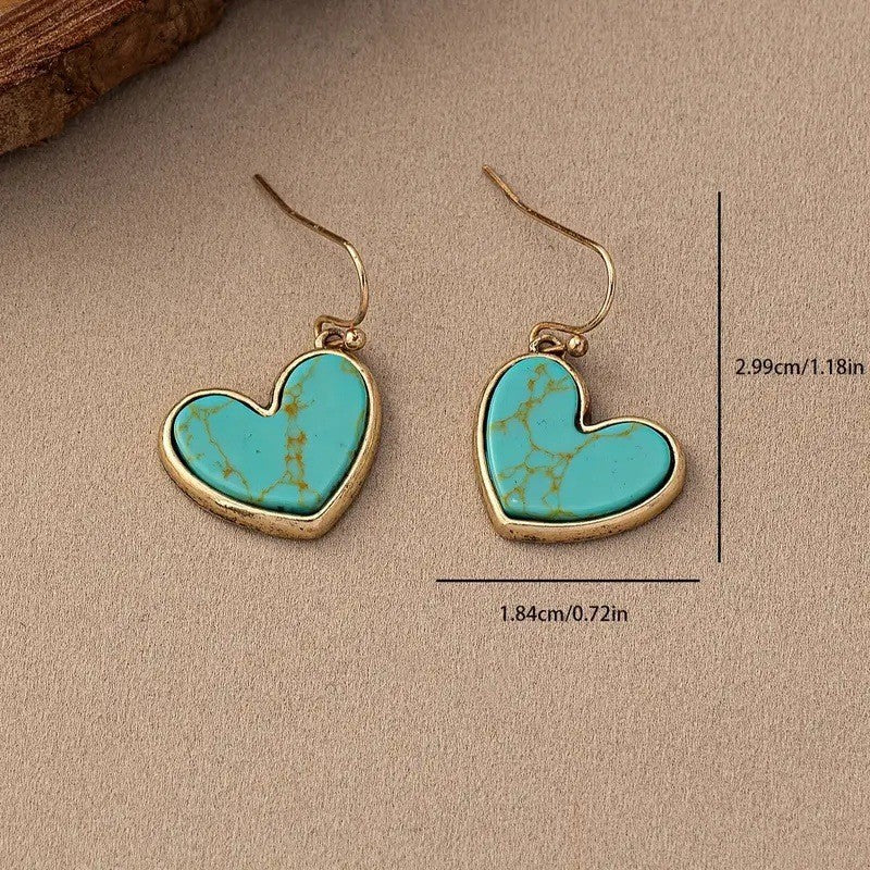 Earrings for Women Turquoise Rose Gold Elegant Design Everyday Wear 1