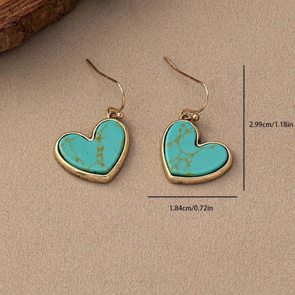 Earrings for Women Turquoise Rose Gold Elegant Design Everyday Wear 1