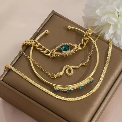 Gold Bracelet Set Elegant Design Versatile Accessory for Any Occasion 3