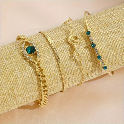Gold Bracelet Set Elegant Design Versatile Accessory for Any Occasion 4