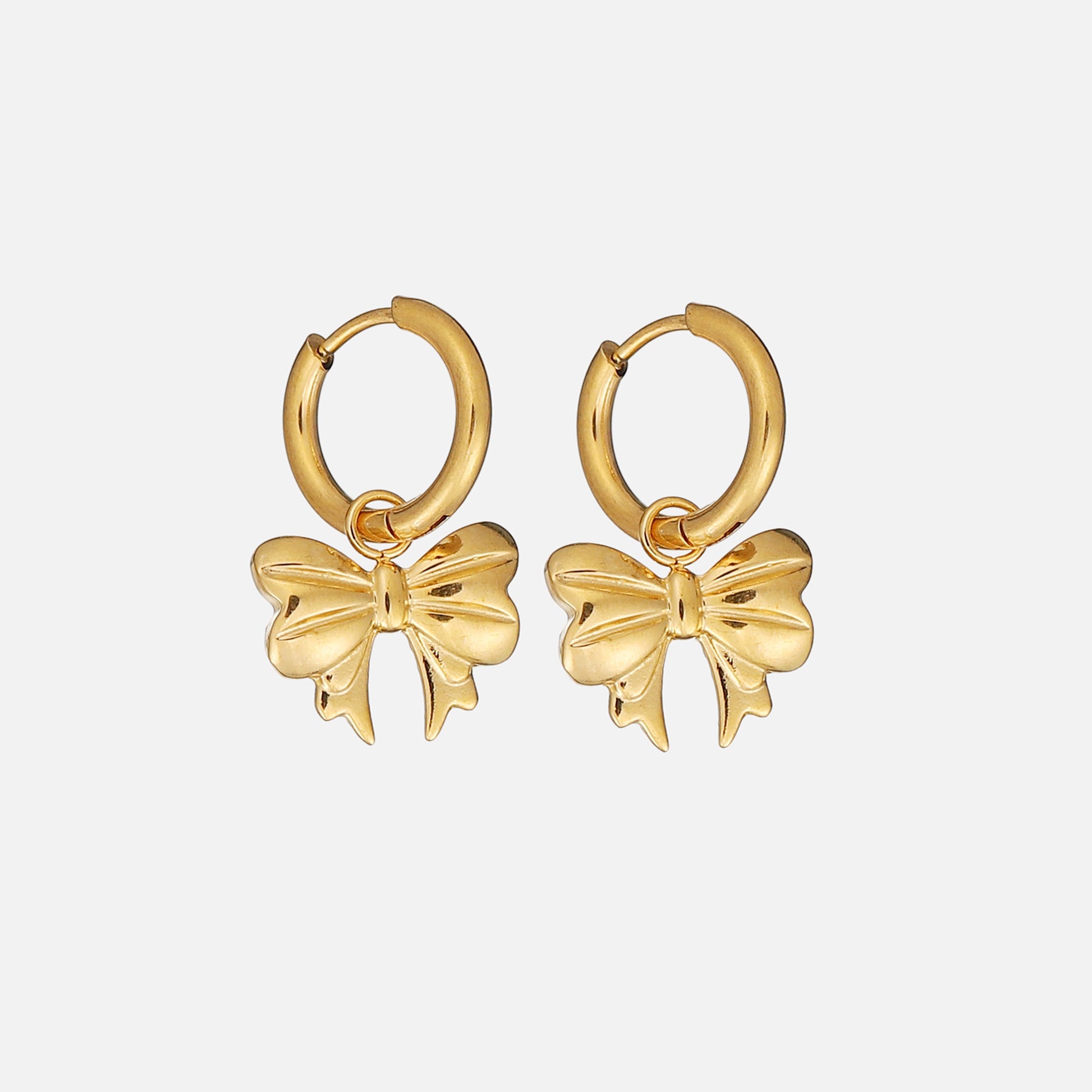 gold bow earrings for women — Gold Earrings for Women Bow Design Hypoallergenic Everyday Wear