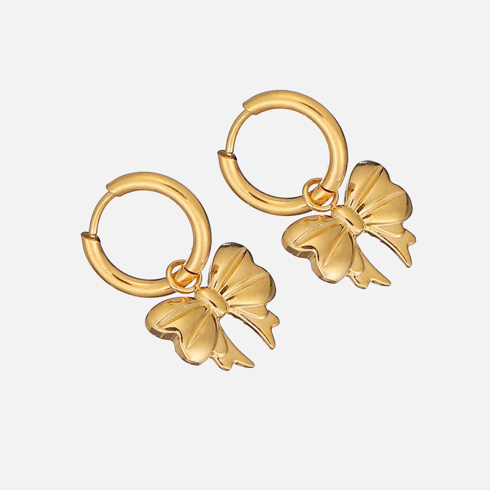 Gold Earrings for Women Bow Design Hypoallergenic Everyday Wear 1