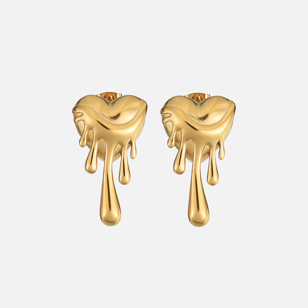 unique gold earrings for women — Gold Earrings for Women Unique Meltdown Design Artistic Flair