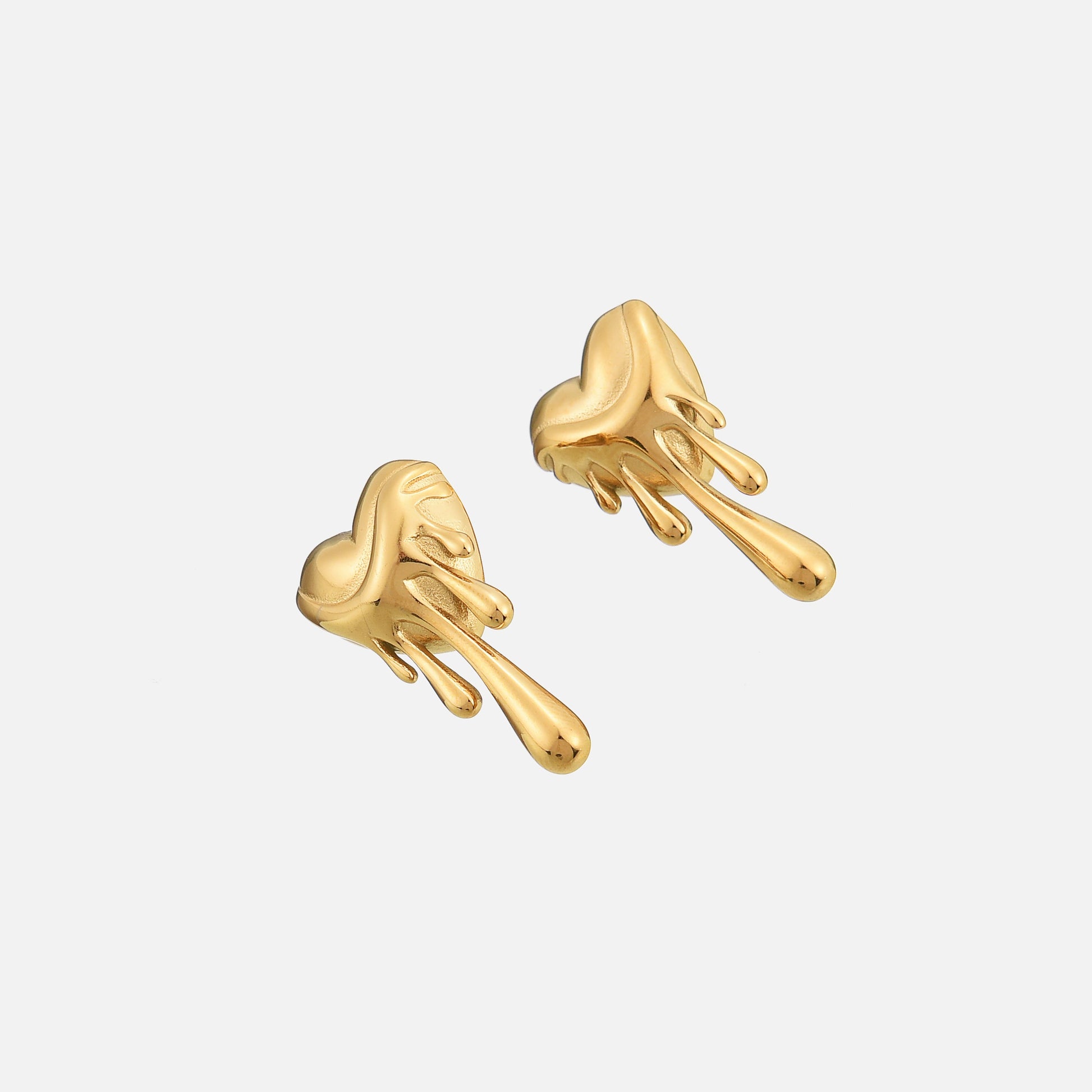 Gold Earrings for Women Unique Meltdown Design Artistic Flair 1