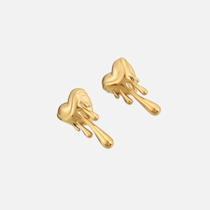 Gold Earrings for Women Unique Meltdown Design Artistic Flair 1