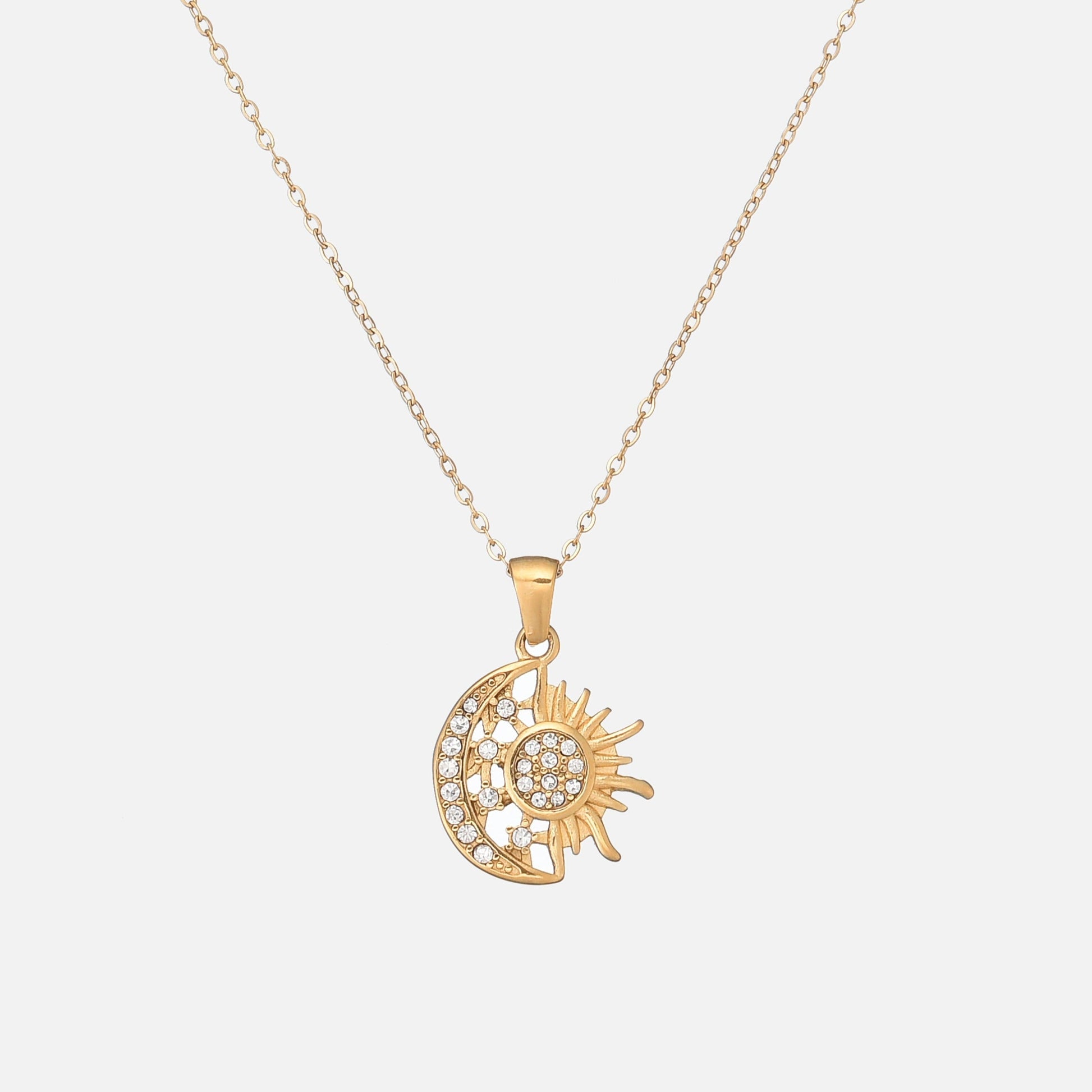 Gold Necklace Luna Design 18K Plated Elegant Accessory for Everyday Wear 0
