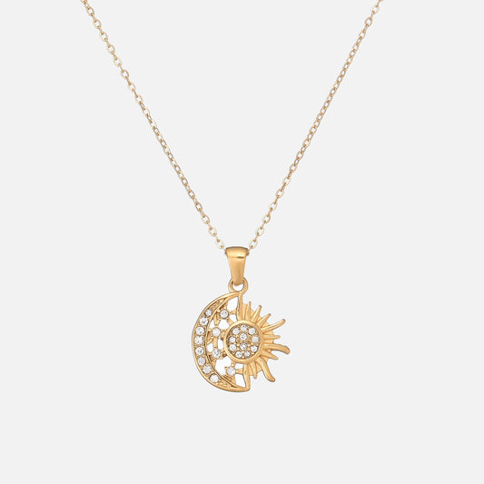 Gold Necklace Luna Design 18K Plated Elegant Accessory for Everyday Wear 0
