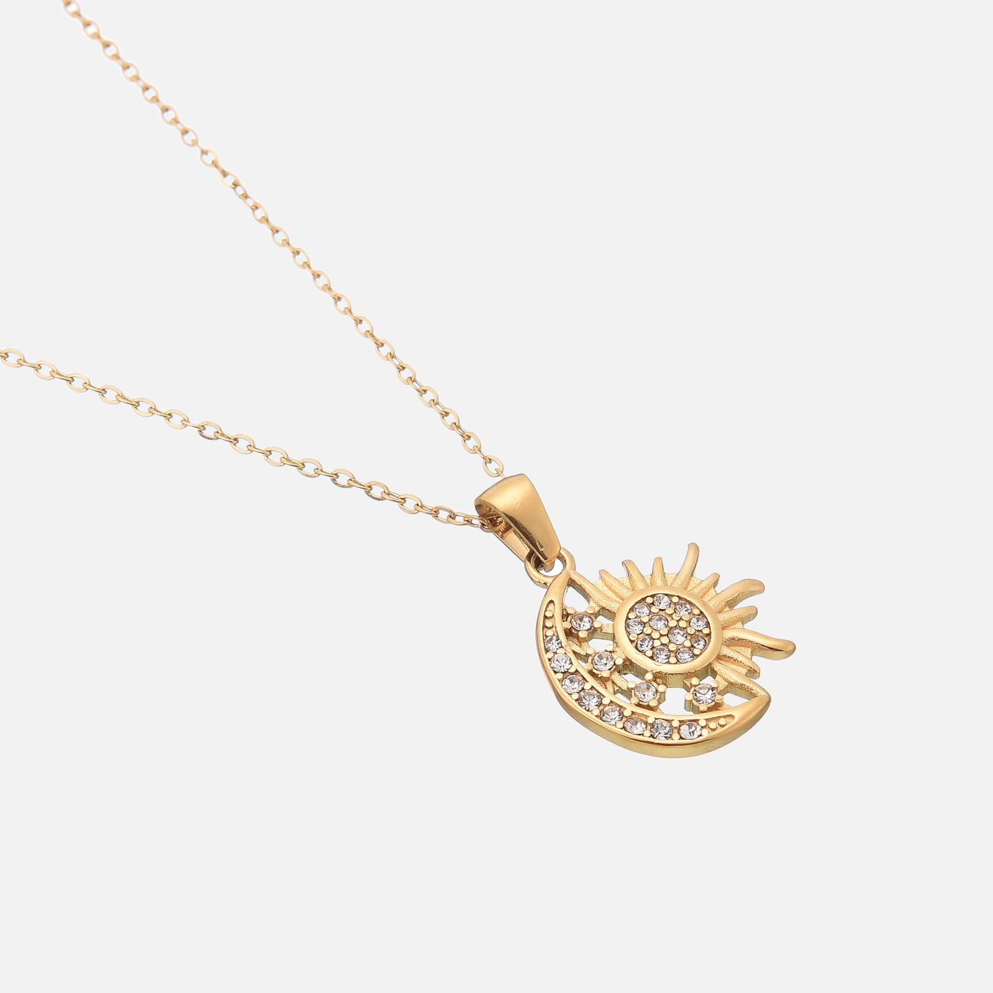 Gold Necklace Luna Design 18K Plated Elegant Accessory for Everyday Wear 1