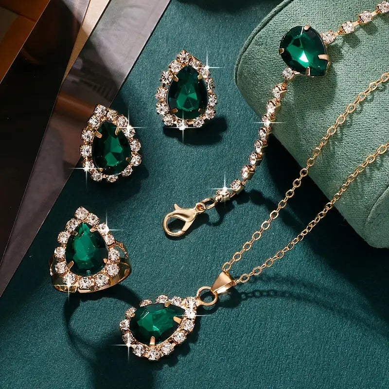 Jewelry Set Gold Necklace and Earring Set Elegant Design for Occasions 2
