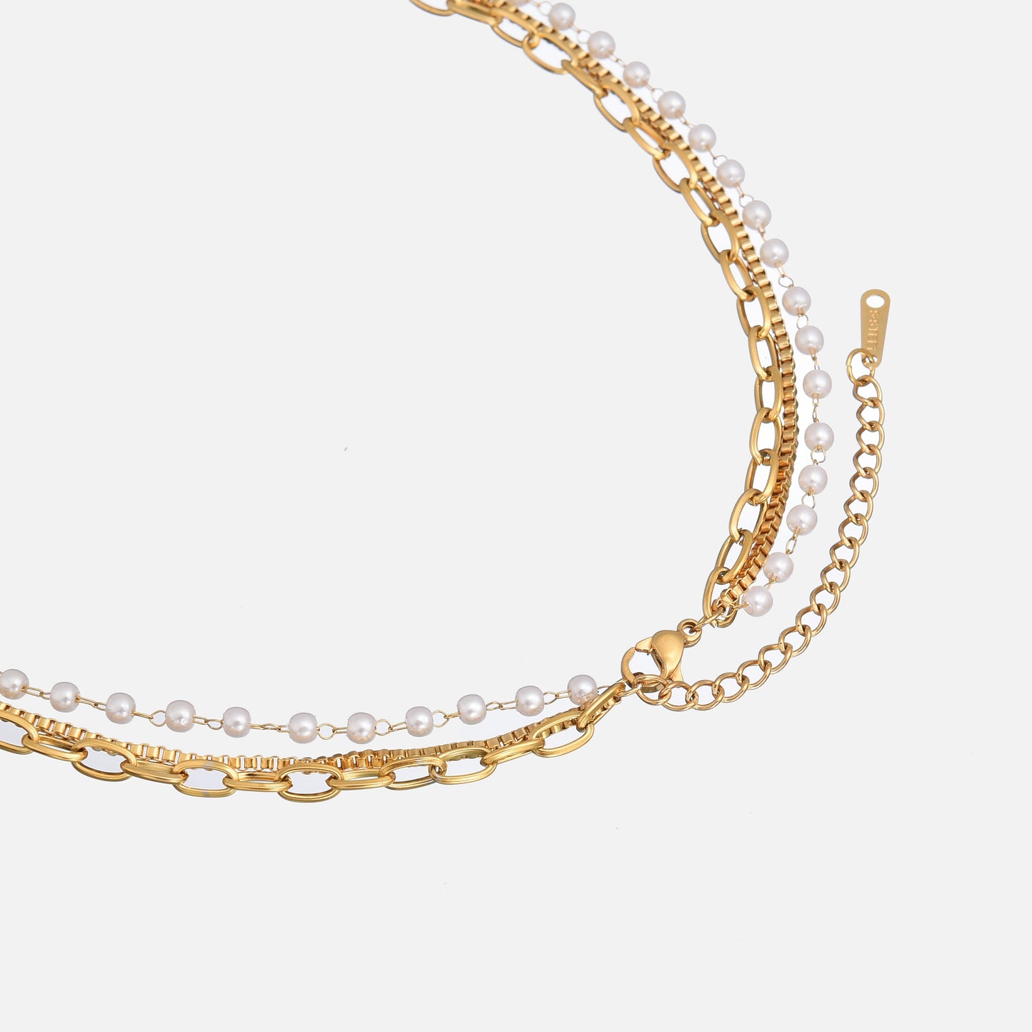Triple Layer Topaz Necklace Adjustable Chain Elegant Design 1