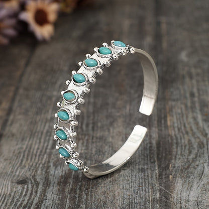 Turquoise Cuff Bracelet White Gold Elegant Design for Any Occasion 1
