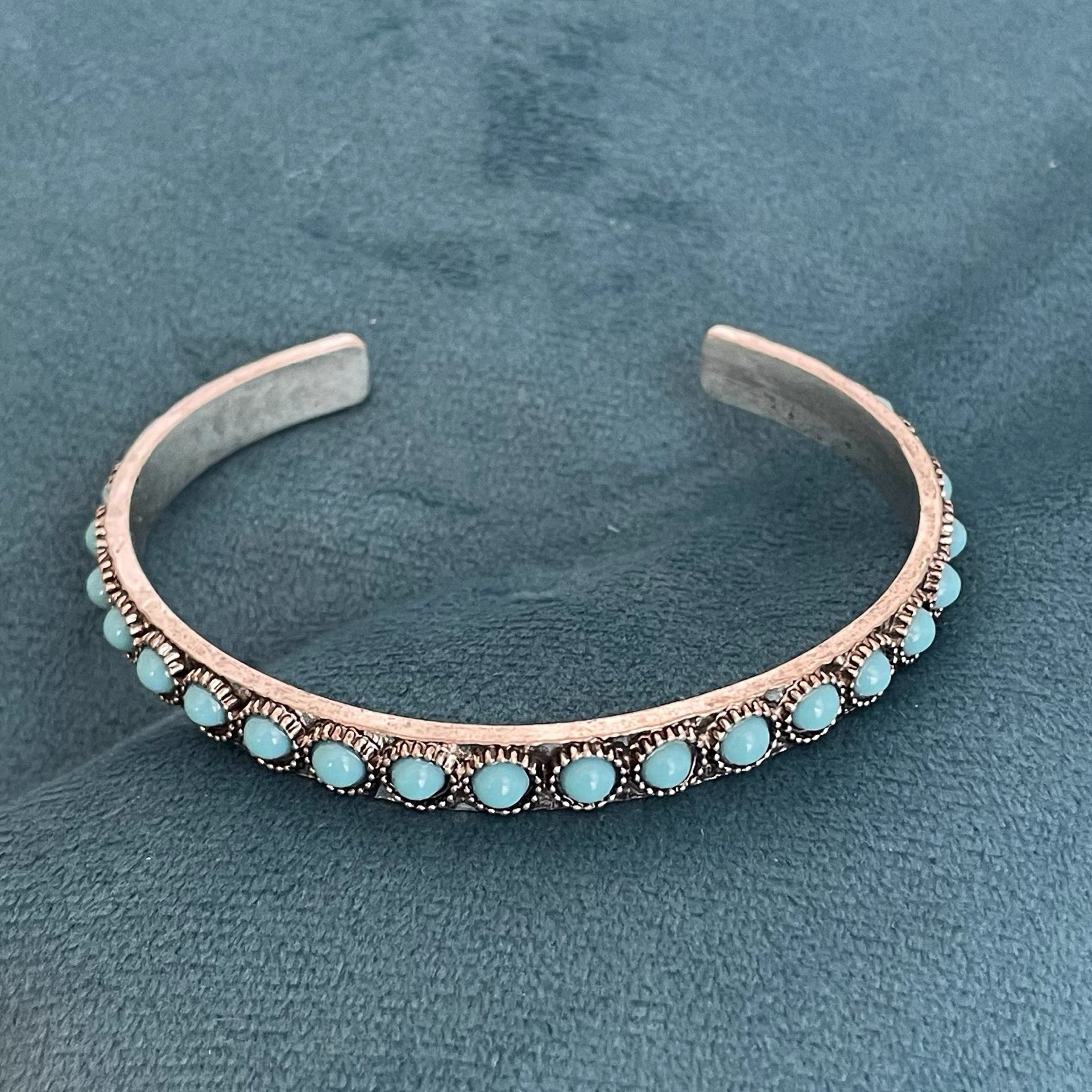 Turquoise Open Bracelet White Gold Elegant Design Adjustable Fit 0