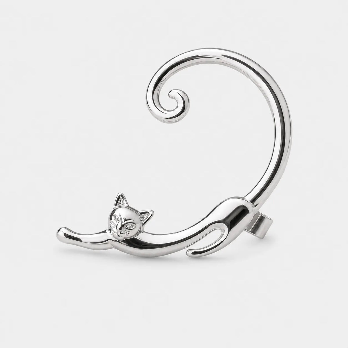 Gold Tone Cat Stud Earrings Cute Animal Charm