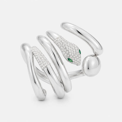 3-Piece Chunky Snake Rhinestone Bangle Set
