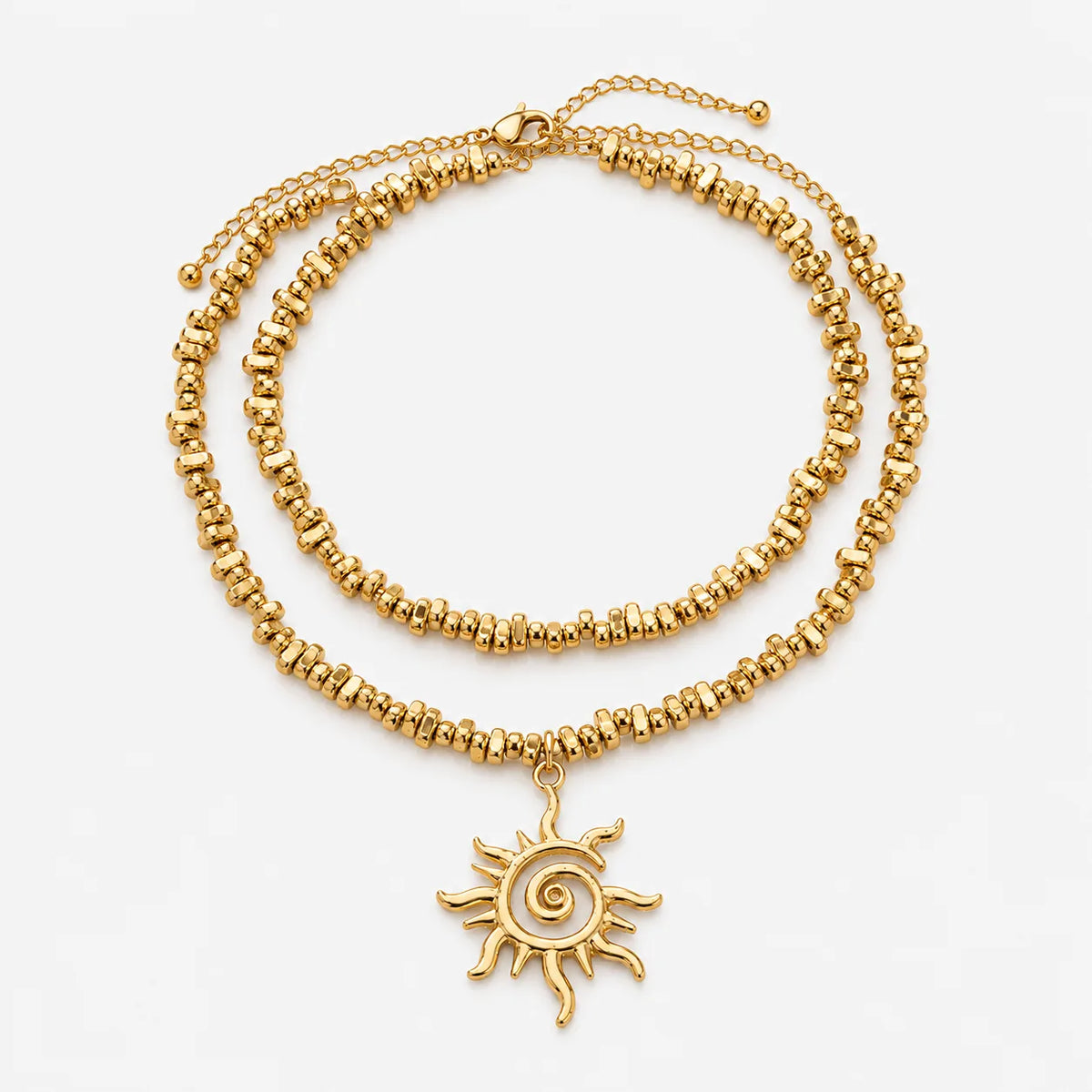 boho gold sun pendant