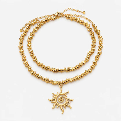 boho gold sun pendant