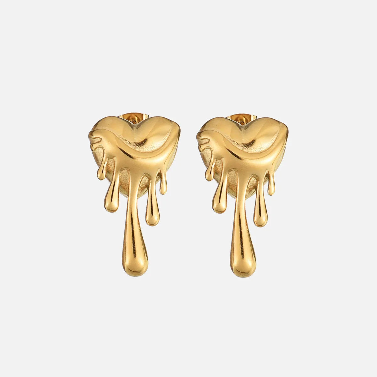 unique gold earrings for women — Gold Earrings for Women Unique Meltdown Design Artistic Flair