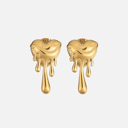unique gold earrings for women — Gold Earrings for Women Unique Meltdown Design Artistic Flair