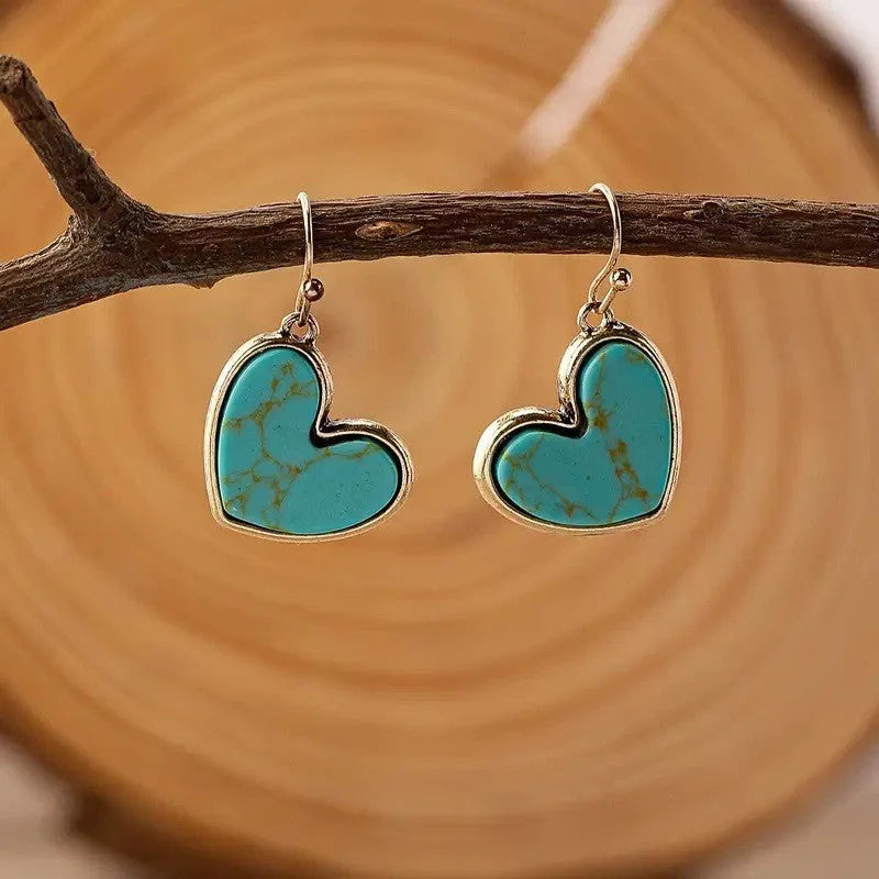 Earrings for Women Turquoise Rose Gold Elegant Design Everyday Wear 0